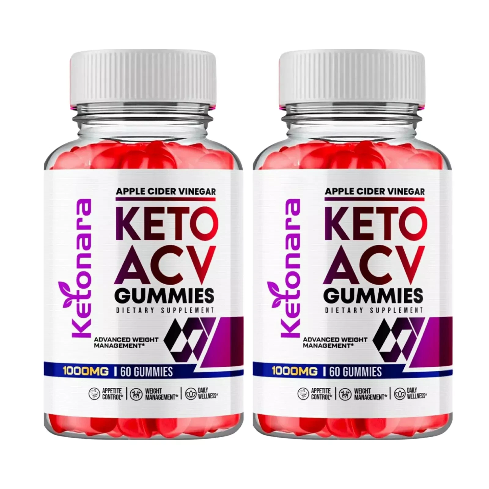 2-Pack Ketonara Keto ACV Gummies, Ketonara Gummies Weight Loss (120 Gummies)