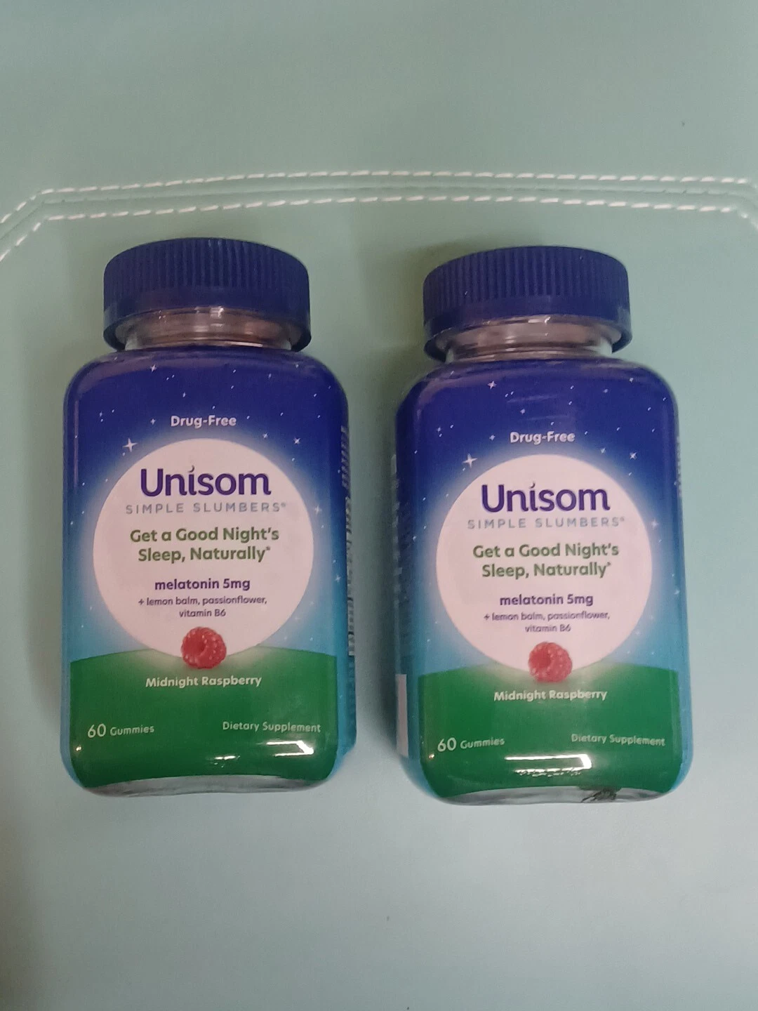 Unisom Simple Slumbers Gummies Melatonin 5 mg 60 Ct X2 Midnight Raspberry New