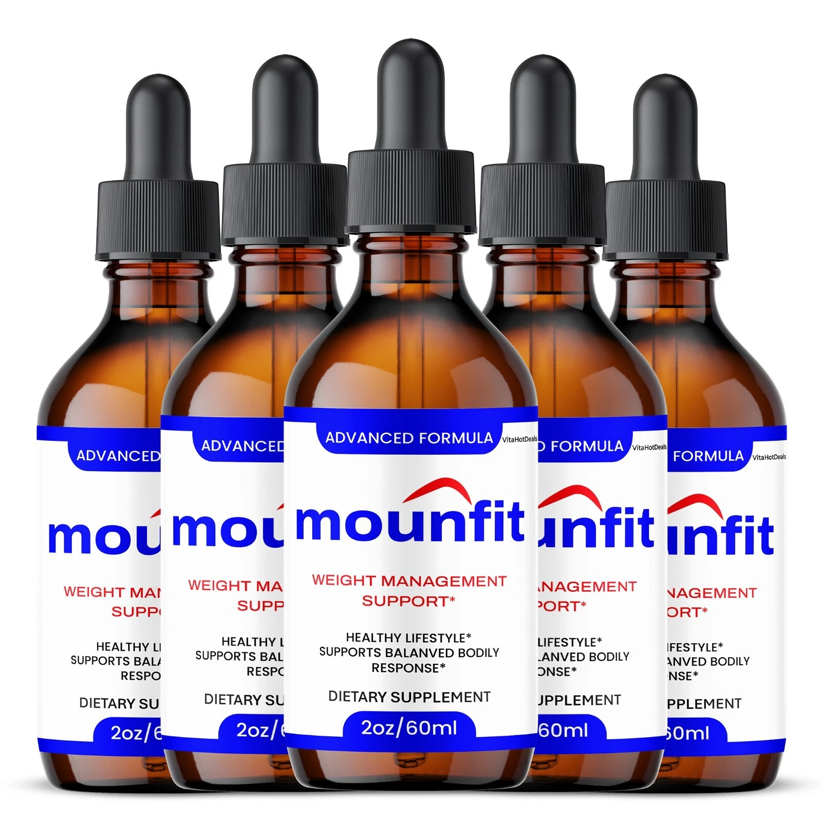 Mounfit Drops Liquid Supplement, Max Strength, Moun fit Drops (5 Pack)