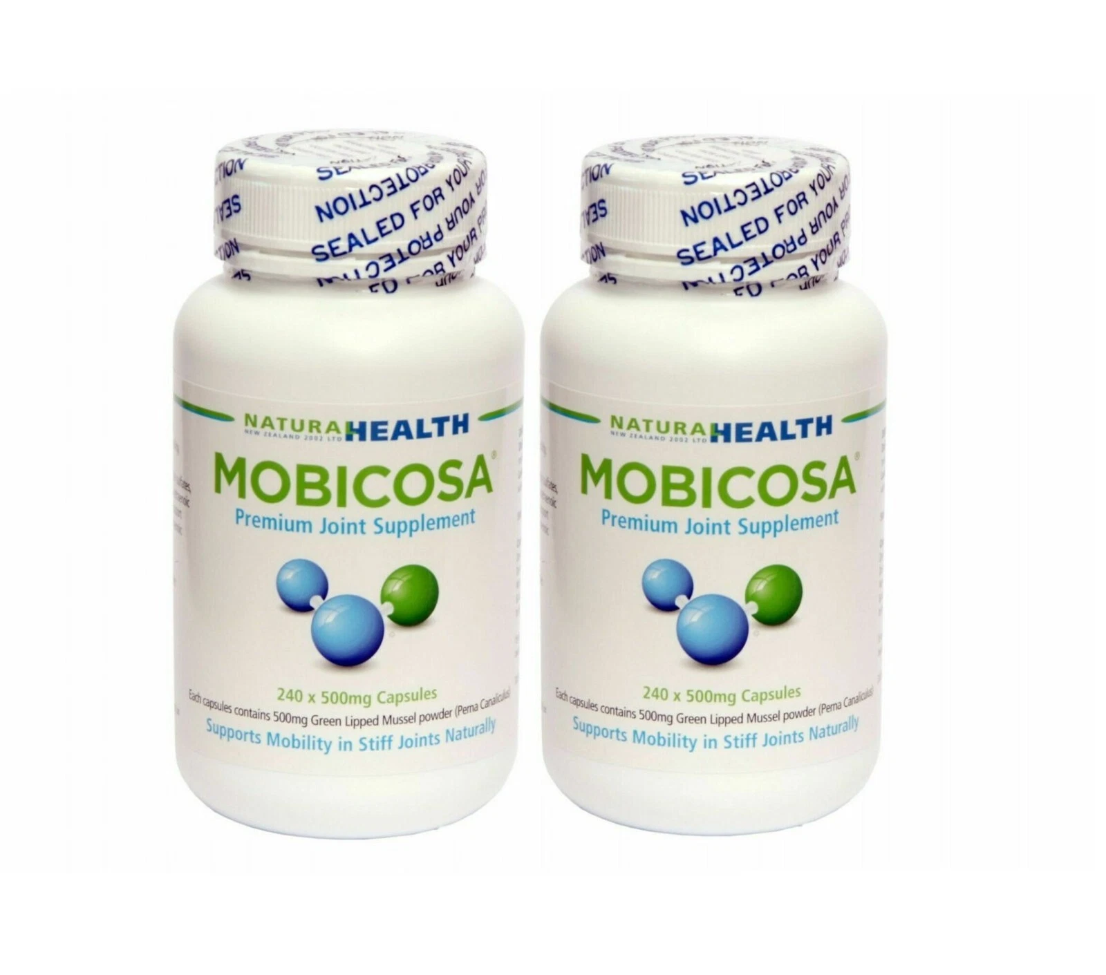 2 x Natural Health Mobicosa Premium Joint Supplement 240 Capsules Total 480 Caps