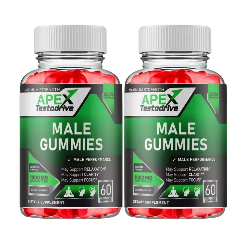 Apex Testodrive Male Gummies Male Performance Supplements (120 Gummies) 2-Pack