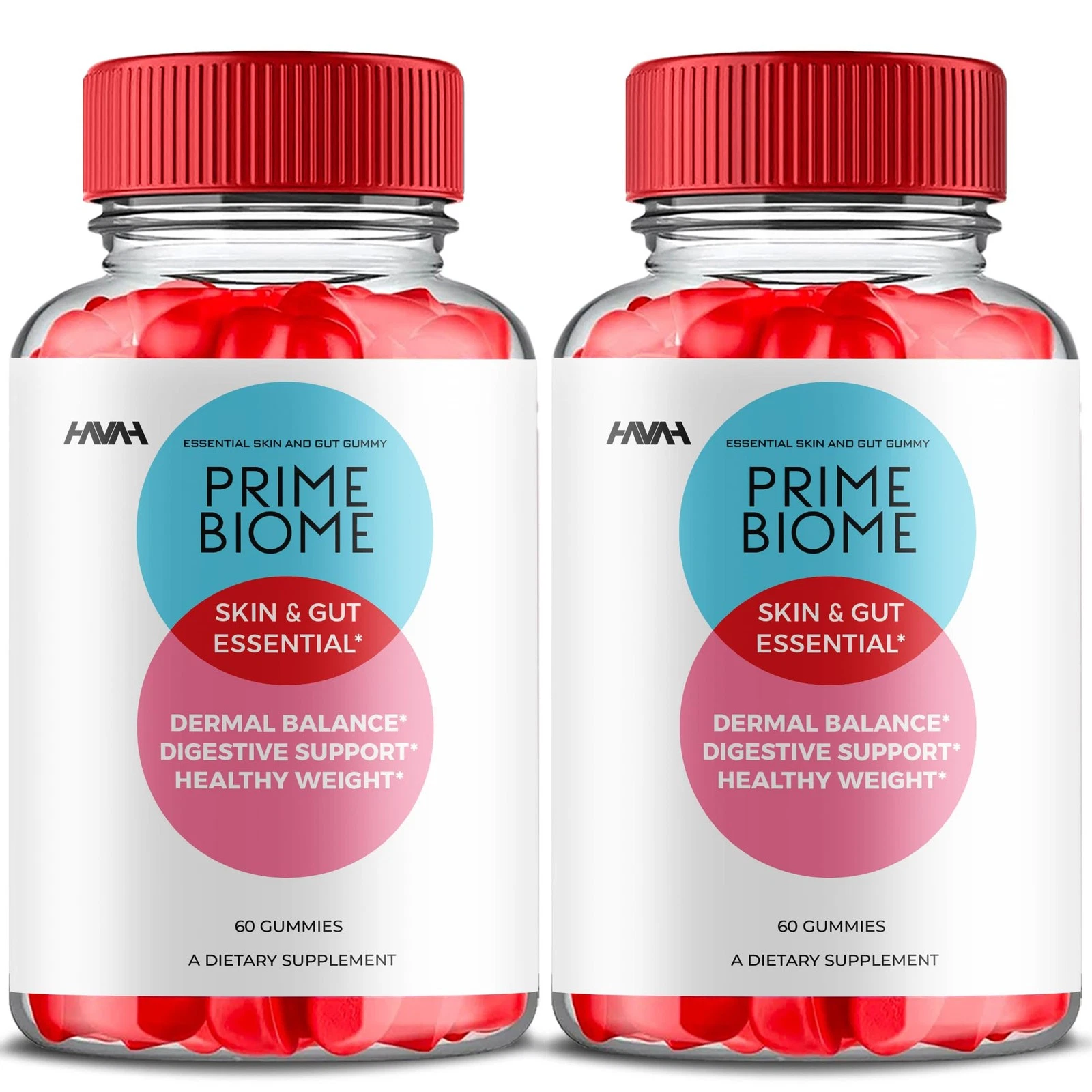 (2 Pack) Prime Biome Gummies PrimeBiome Skin & Gut Support Gummy Formula, PrimeB