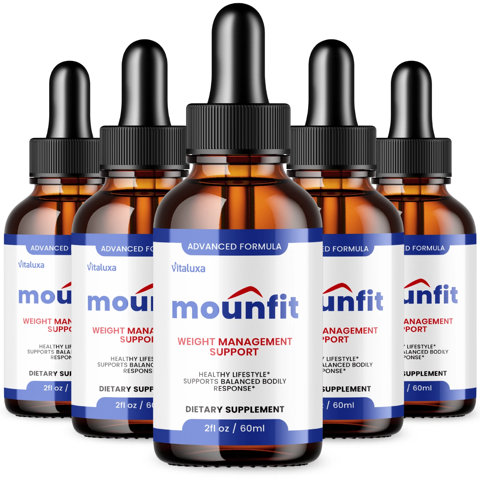 (5 Pack) Mounfit Weight Loss Drops for Burning Excess Fat Boost Energy (10 oz)