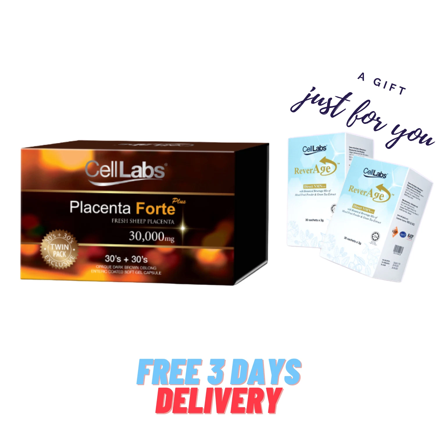 Sheep Placenta 30000mg x 60's, Cell Rejuvenating Therapy, Skin Regeneration