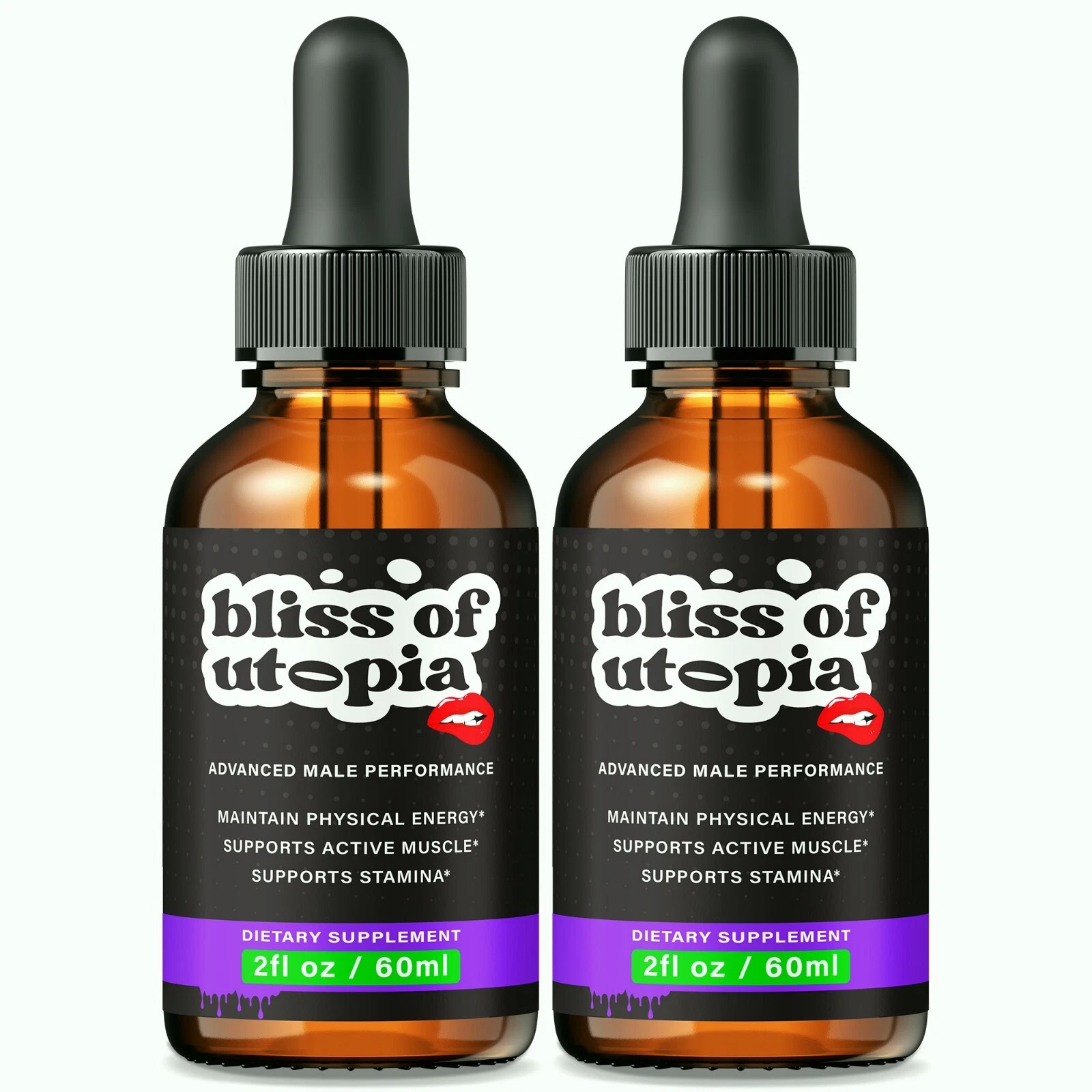 (2 Pack) Bliss of Utopia Drops for Men, Advanced Male Health Support Formula