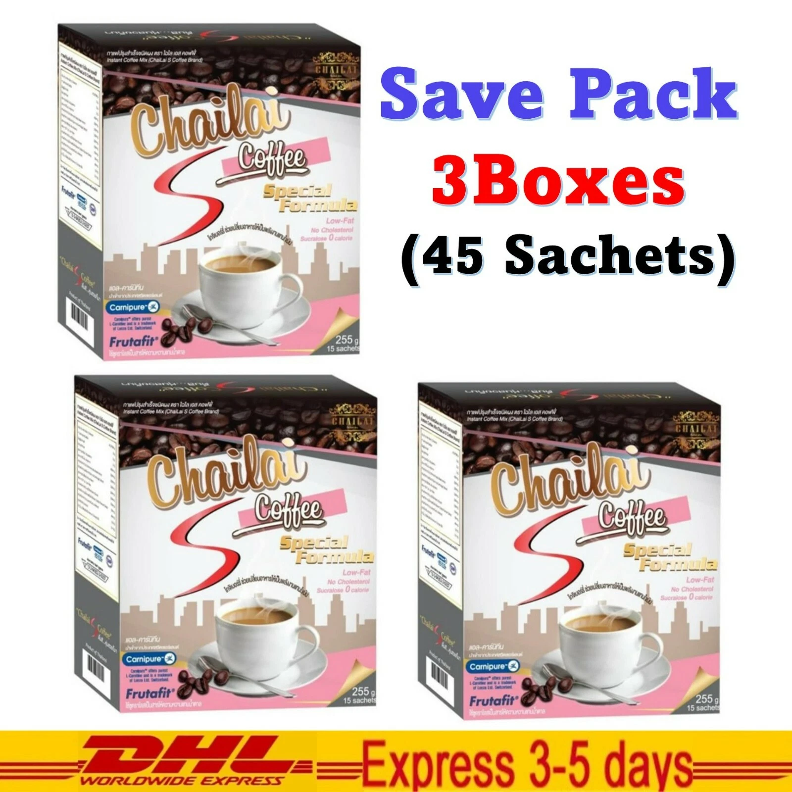 3x Chailai Coffee Diet Slimming Collagen Burn Radiant Skin Beauty Shape