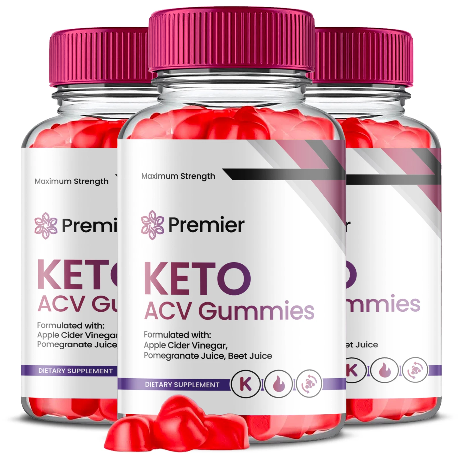 (3 Pack) Premier Keto ACV Gummies, Premier Keto Gummies Plus ACV (180 Gummies)
