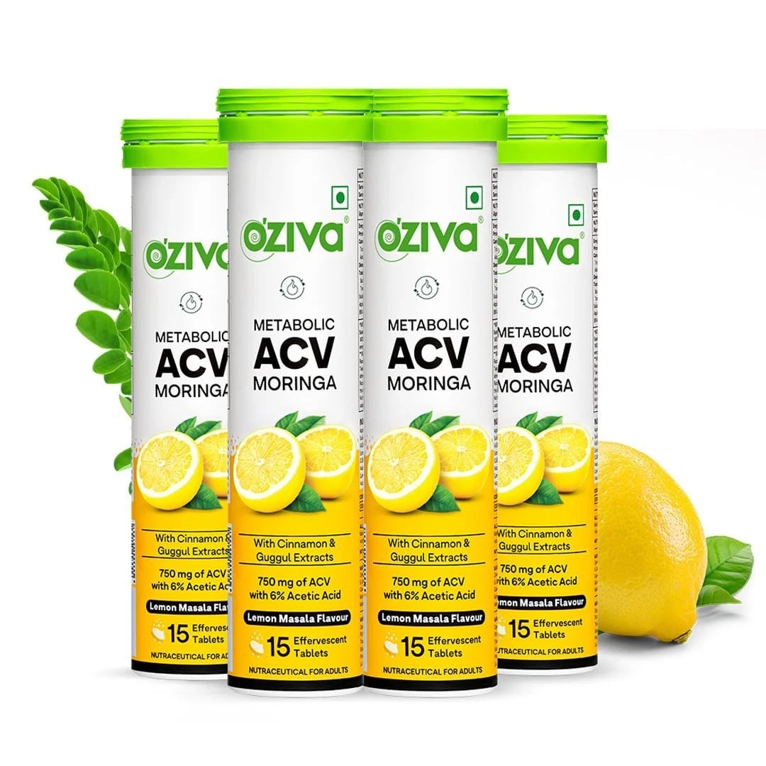 OZiva ACV Moringa Control Cravings Apple Cider Vinegar, Cinnamon, Guggul 100gm