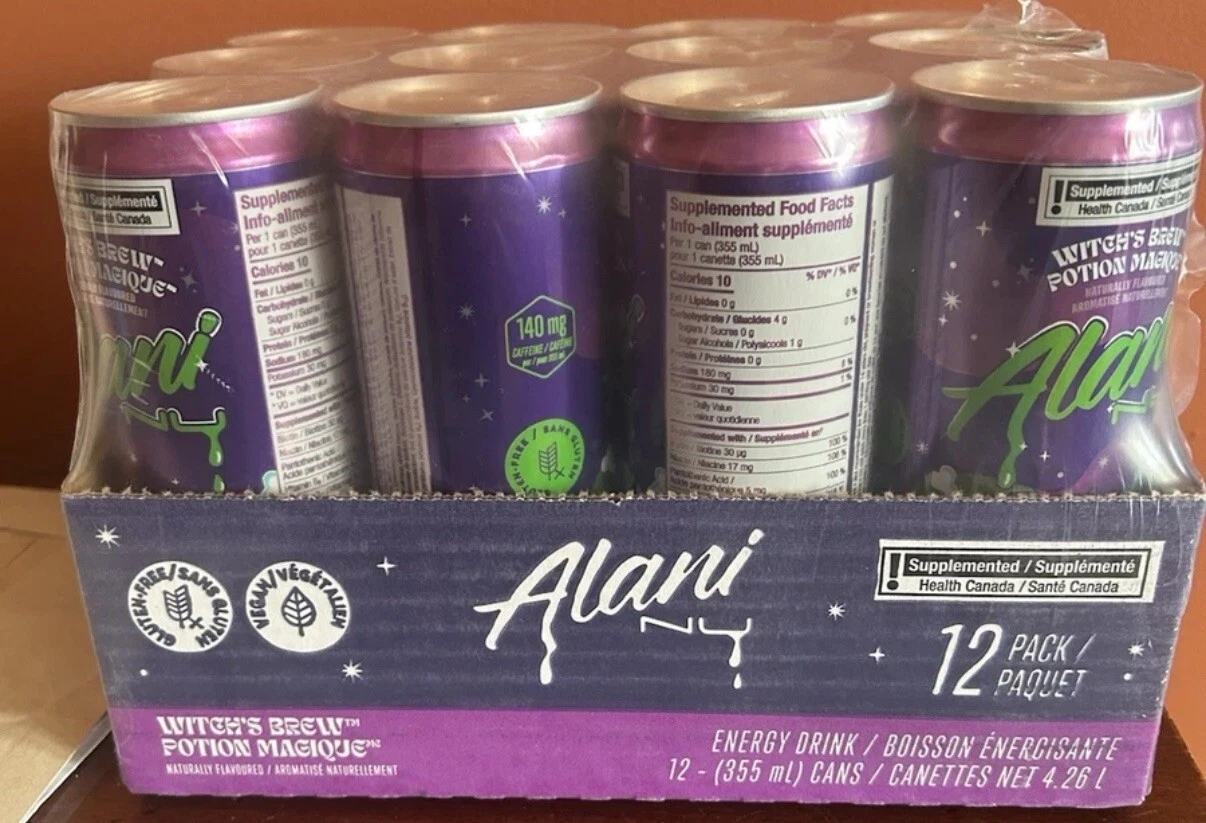 Alani Nu Energy Drink Witch's Brew 12 oz 12 cans Case Packaging May Vary 09/2026