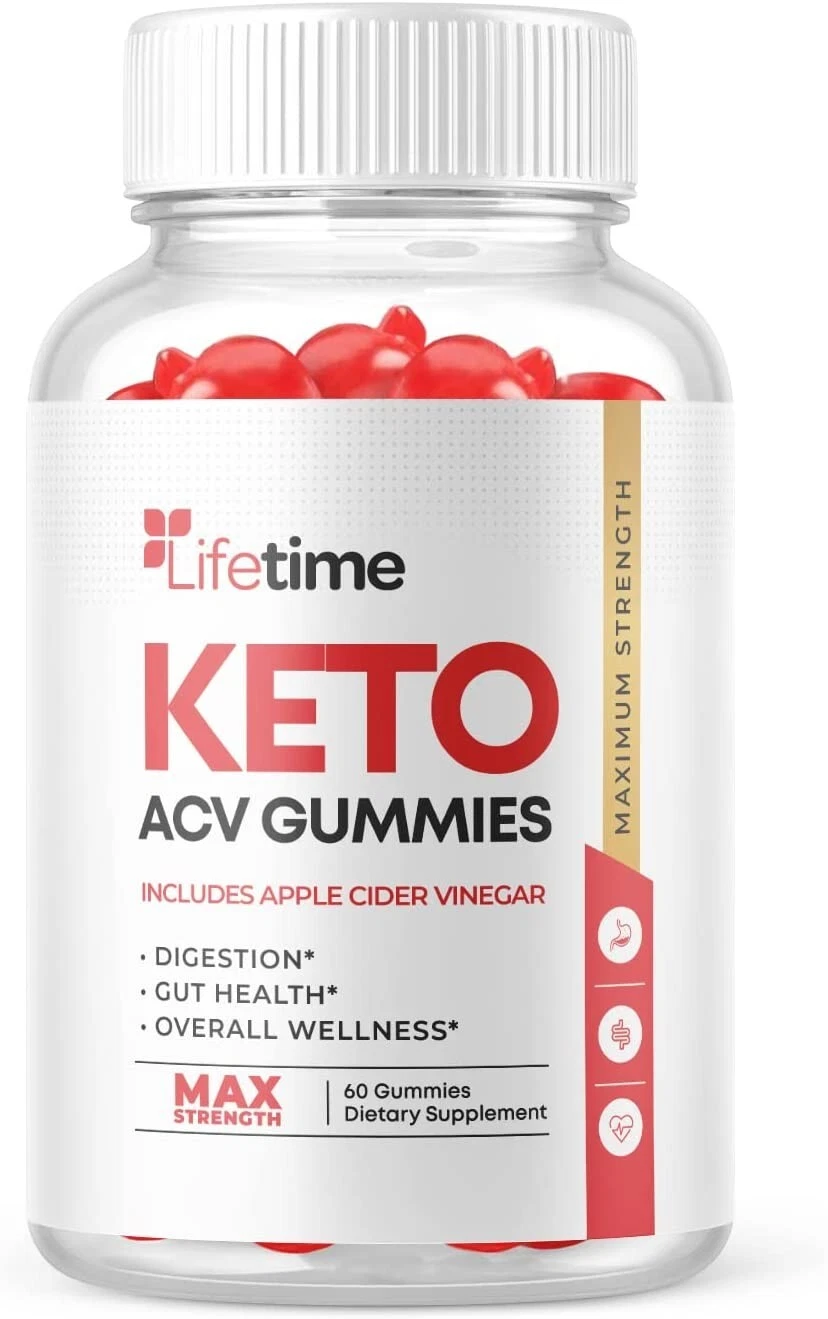 1 Pack- Lifetime Keto ACV Gummies, Vegan, Weight Loss Supplement - 60 Gummies