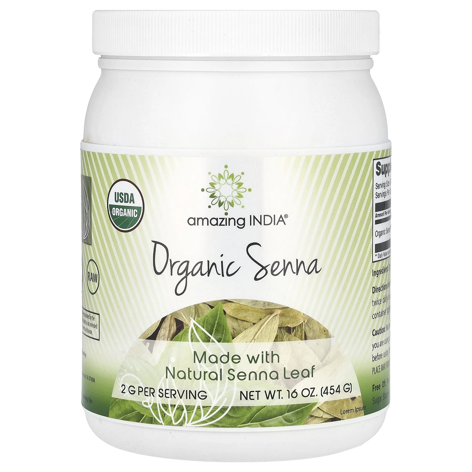 [134843136722] Organic Senna, 16 oz (454 g)