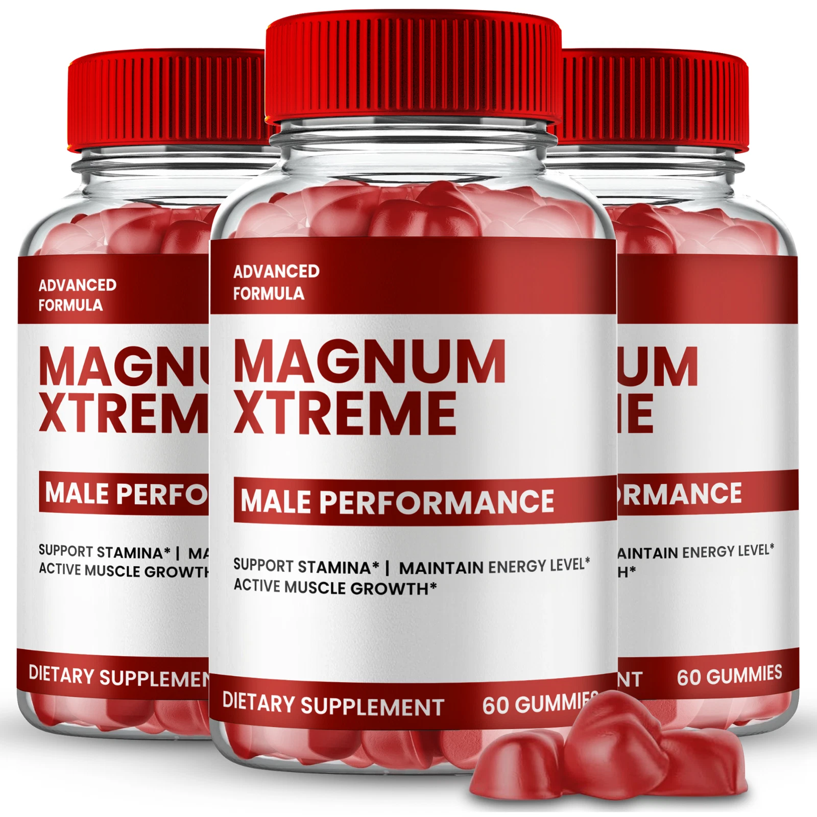 (3 Pack) Magnum Xtreme Gummies for Men ed, Male Support Gummy for Energy Gummy