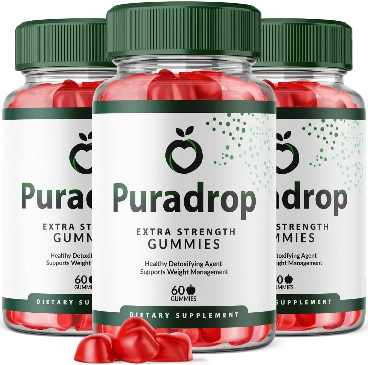 [186042621475] (3 Bottle) Puradrop Extra Strength Puradrops Gummies (180 Gummies)