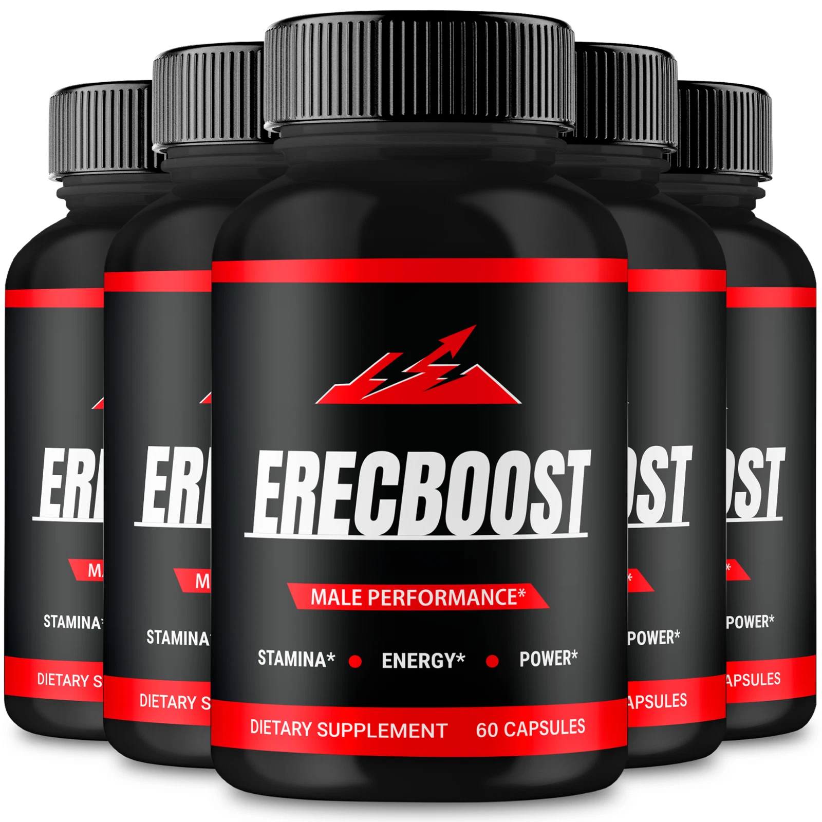 (5 Pack) ErecBoost for Men, Erec Boost Advanced Formula Male Support Pills