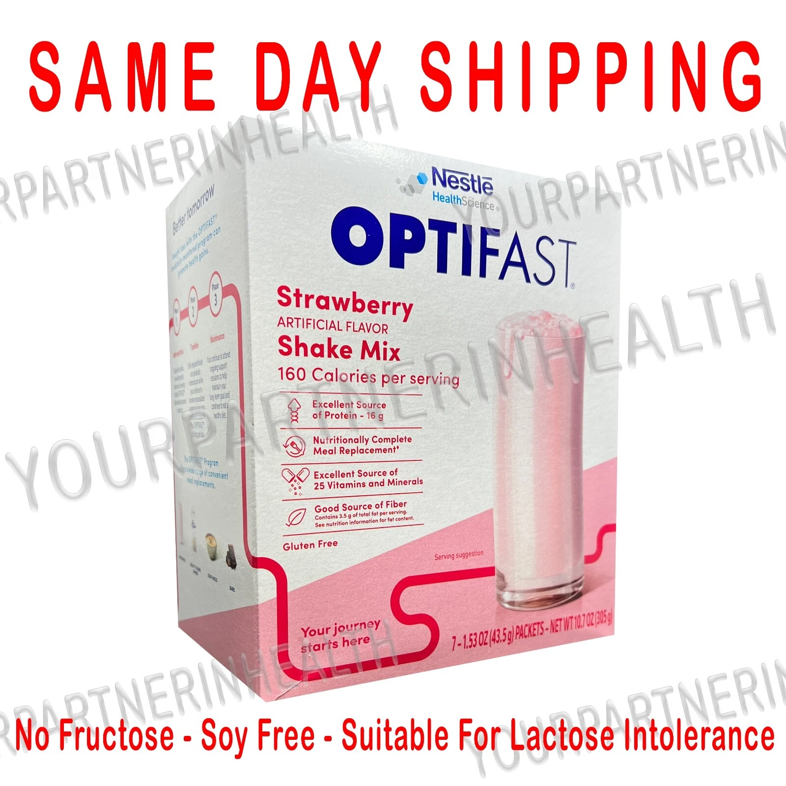 OPTIFAST NEW FORMULA STRAWBERRY POWDER - NEW AND FRESH - ANY SERVING
