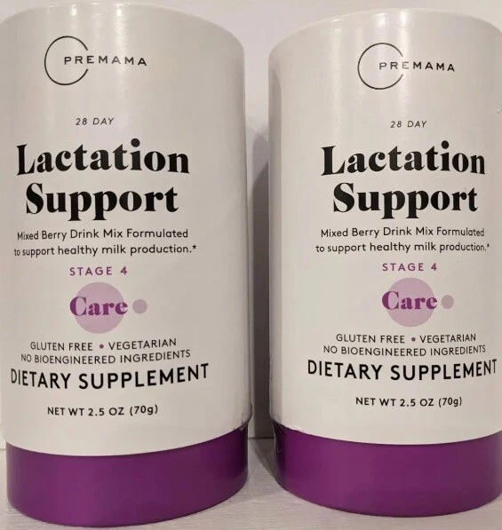 TWO 2.4 oz Premama Lactation Support 28 Day Multivitamin Supplement Exp 7/25