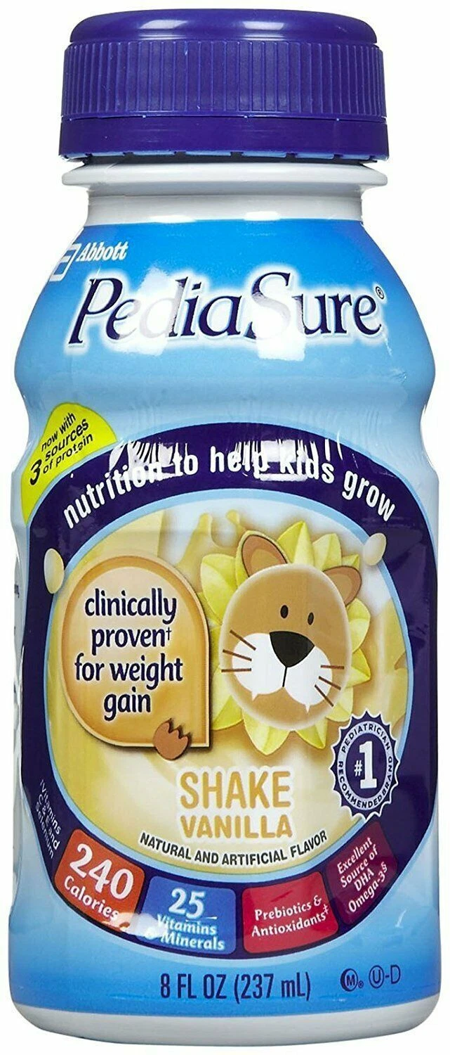 Pediasure Nutritional Shake Complete Balanced Grow & Gain Vanilla Flavor 8oz