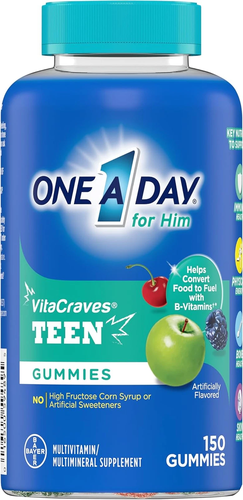 One a Day Teen for Him Multivitamin Gummies, Immune Health Support, 150 Count