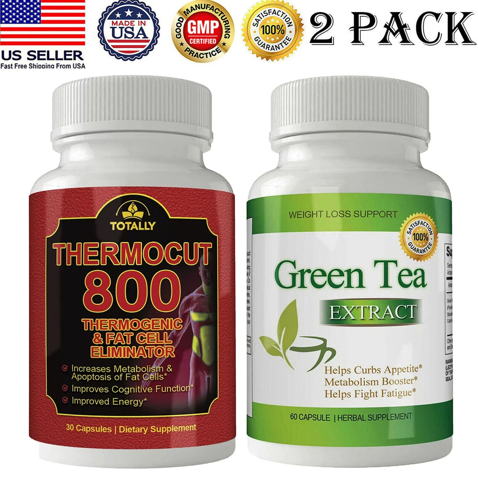 Thermocut Thermogenic Weight Loss Supplements Green Tea Extract Fat Burner Pills