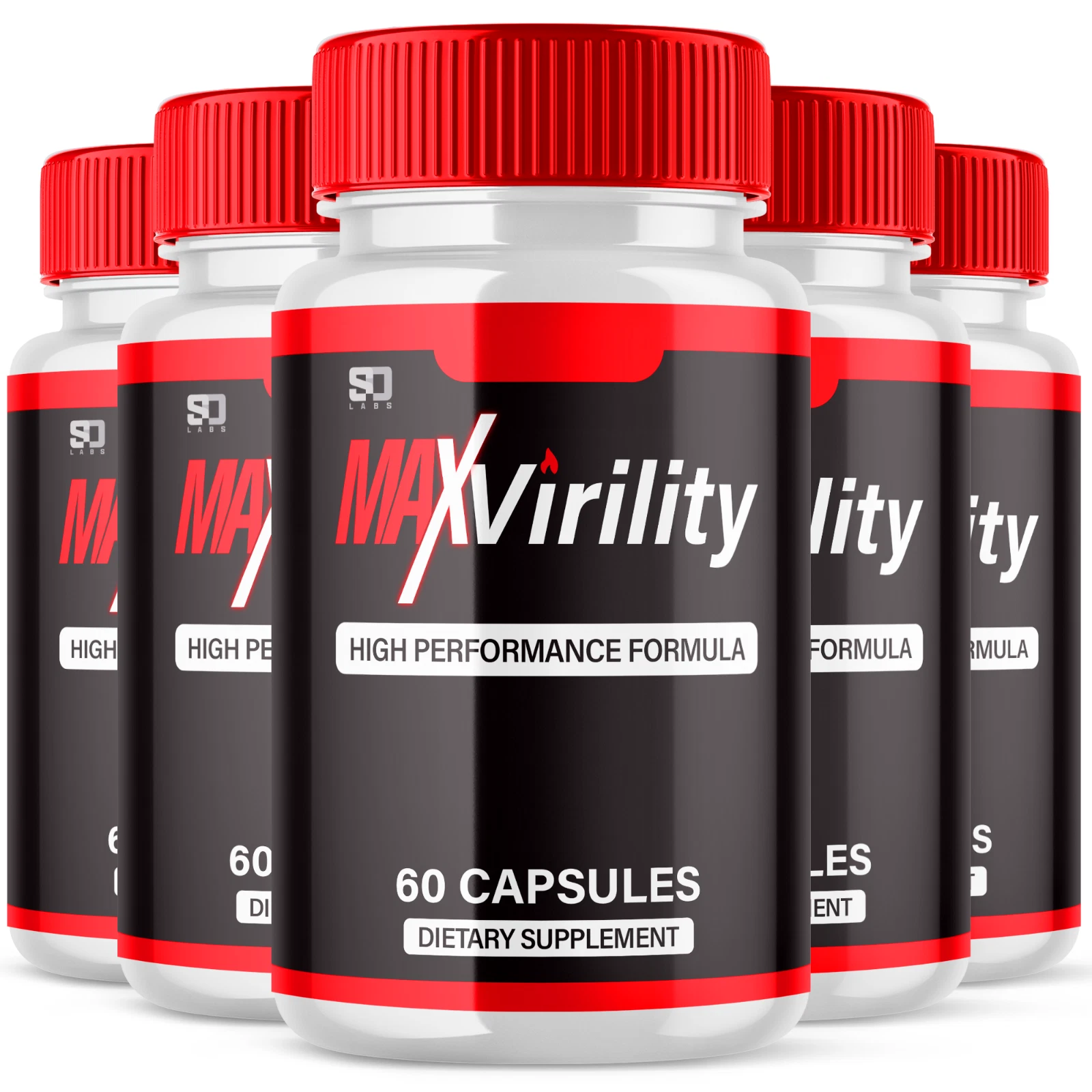 Max Virility Male Health Pills Boosts Stamina and Energy (5 Pack)