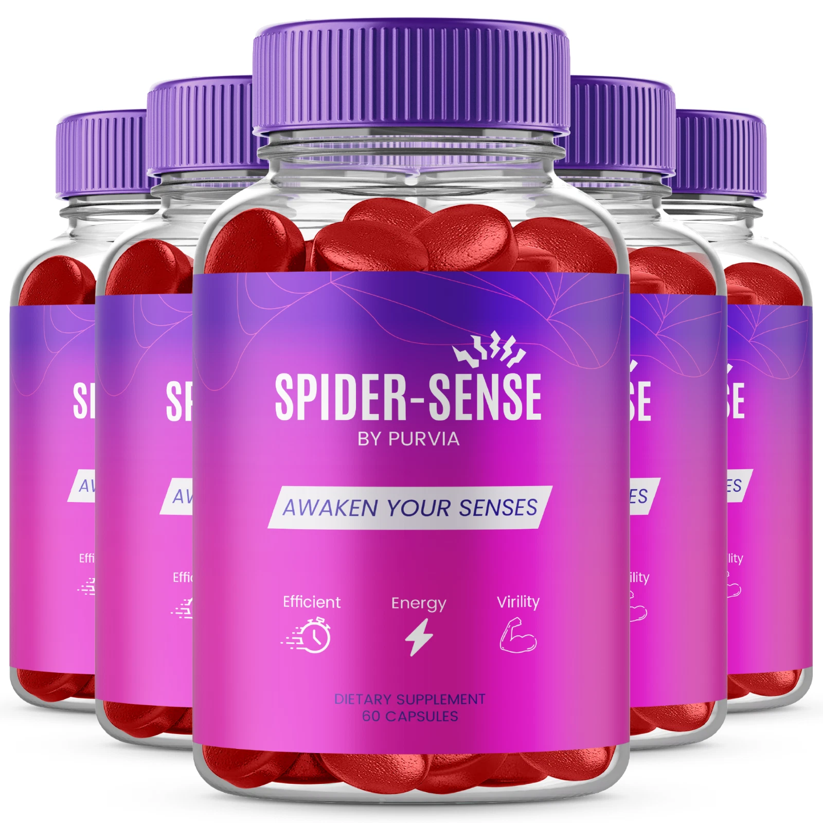 (5 Pack) Spider Sense Gummies Men Overall Strength Formula Support Supplement