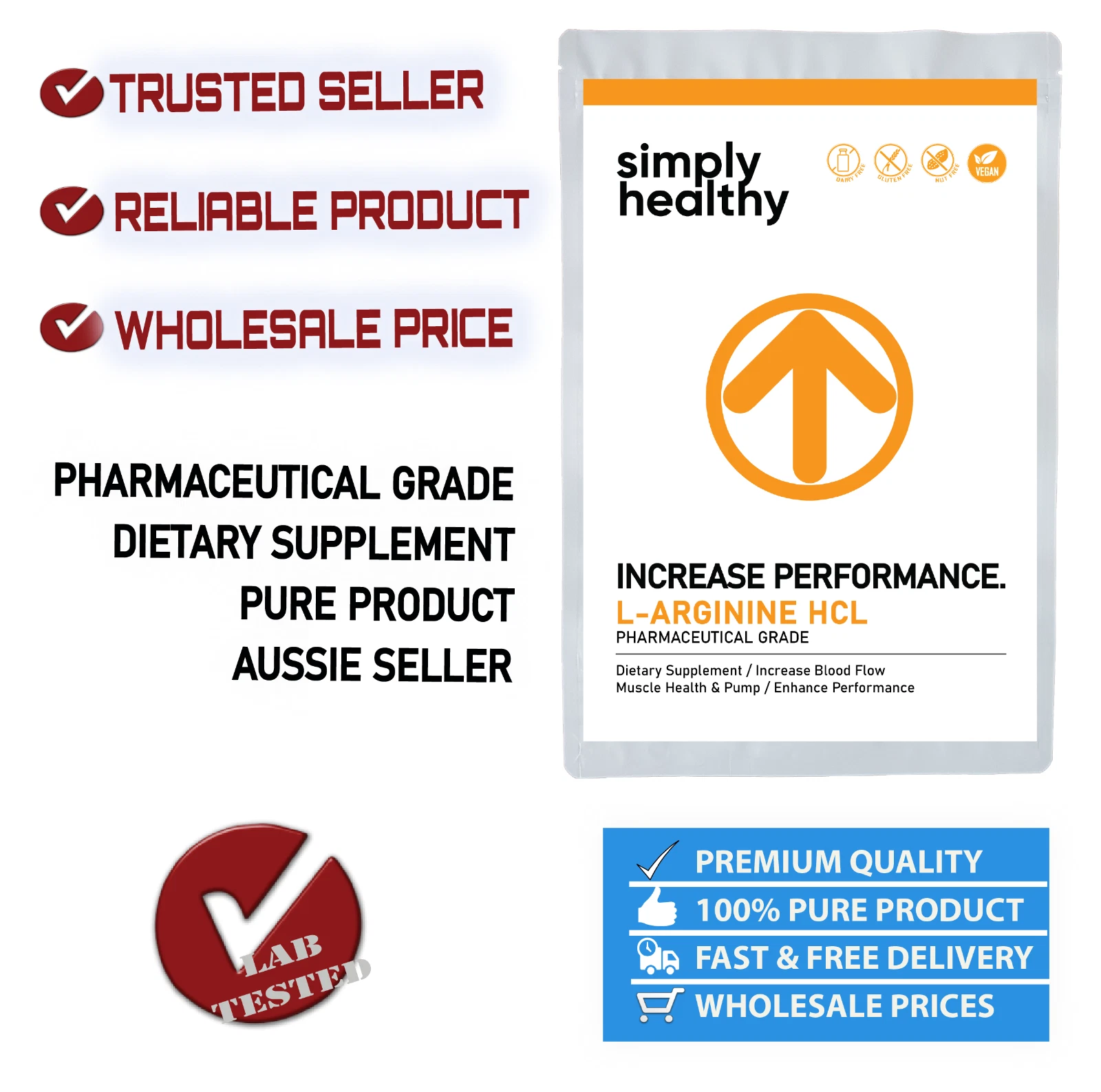 Arginine HCL 100g Powder, L-Arginine Hydrochloride, Pharmaceutical Grade Quality