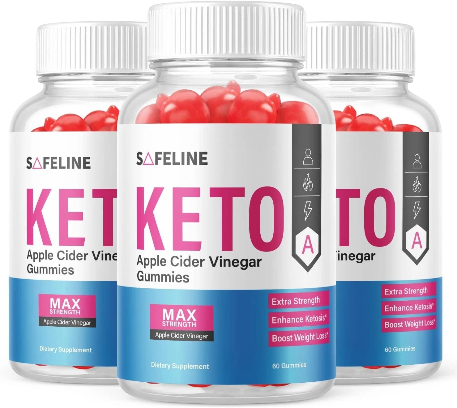 3 Pack - Safeline Keto ACV Gummies - Vegan, Weight Loss Supplement - 180 Gums