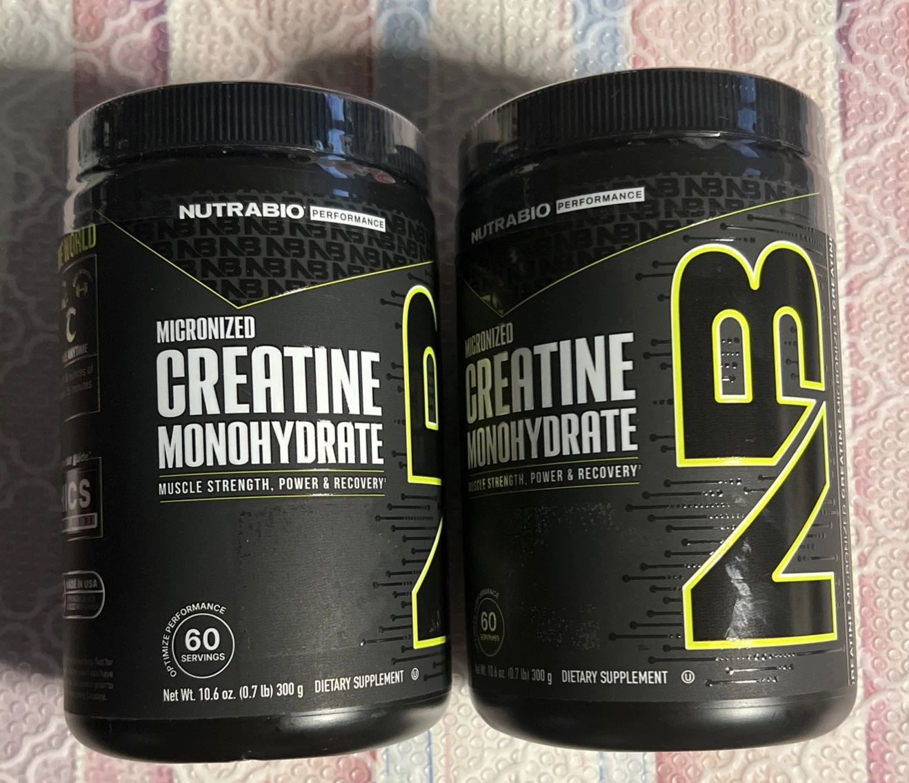 2 NUTRABIO CREATINE MONOHYDRATE Muscle Strength Power 10.6 OZ Exp 05/27