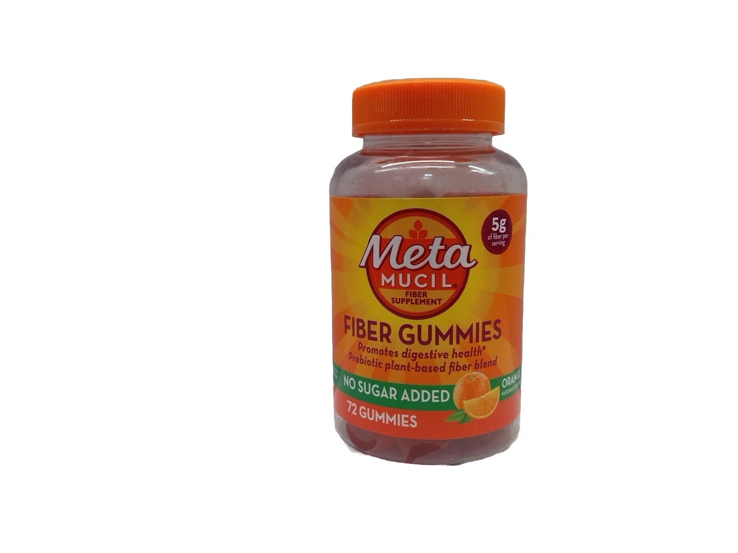Metamucil Fiber Gummies 72 Count, Digestive Health 5g No Sugar Added Exp 12/25