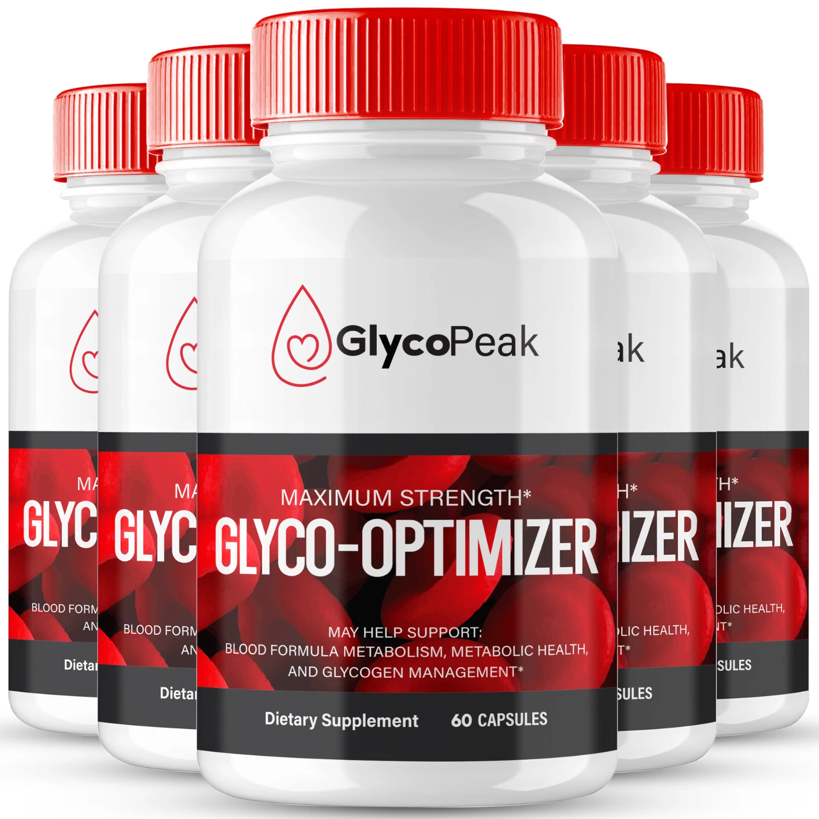(5 Pack) Glyco Peak Glyco Optimizer, GlycoPeak for Blood Sugar & Pressure