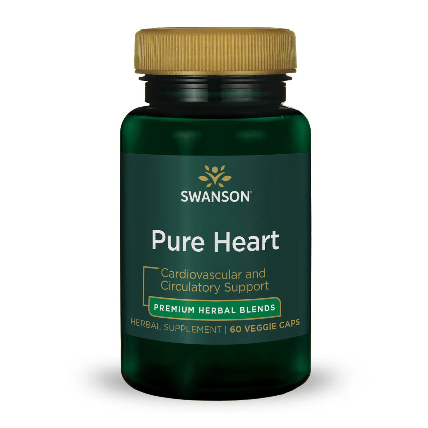 Swanson Pure Heart Herbal Blend Vegetable Capsules, 60 Count