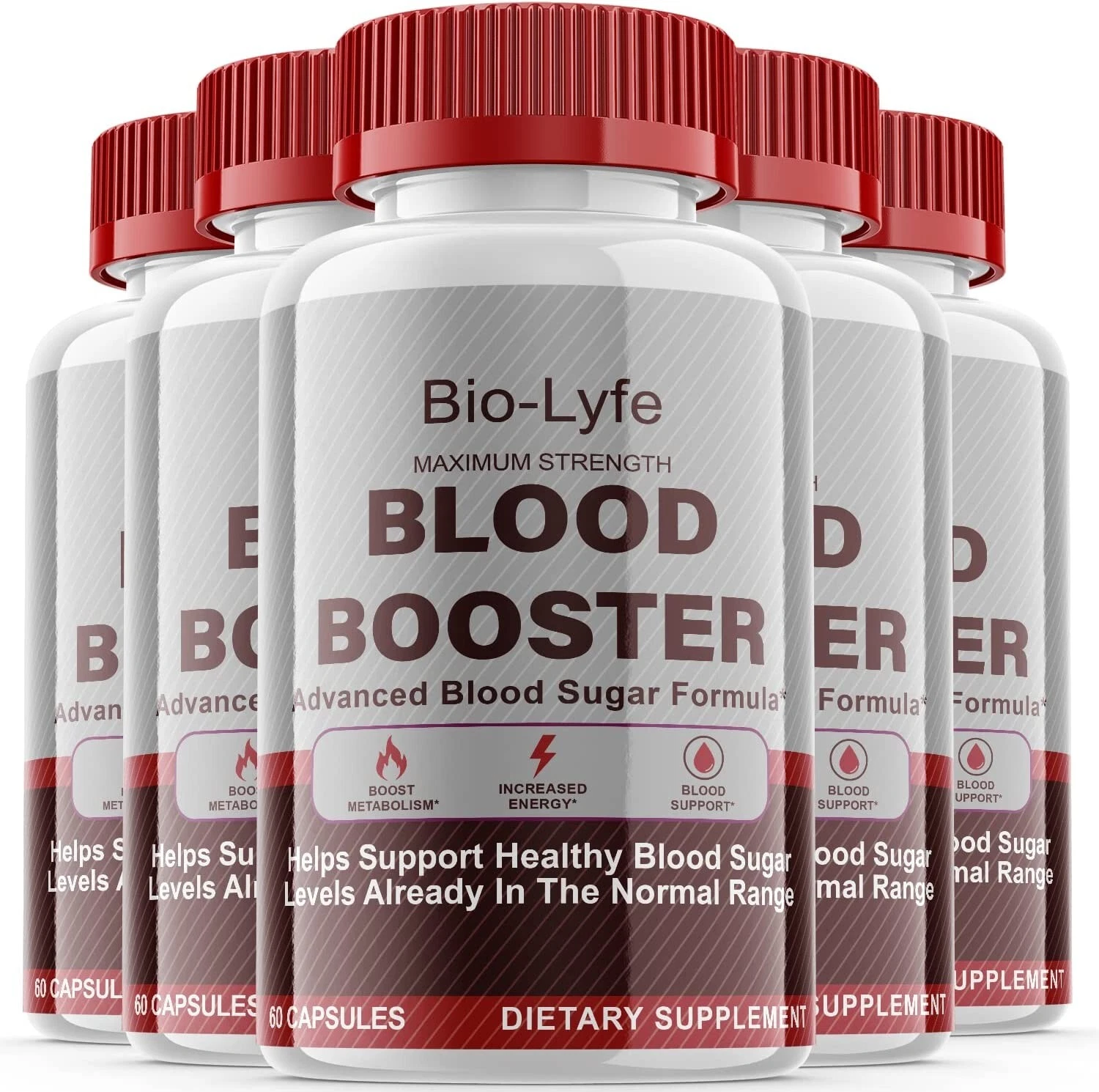 5 Pack-Bio-Lyfe Blood Sugar Supplement Supports, Glucose, Metabolism - 300 Pills