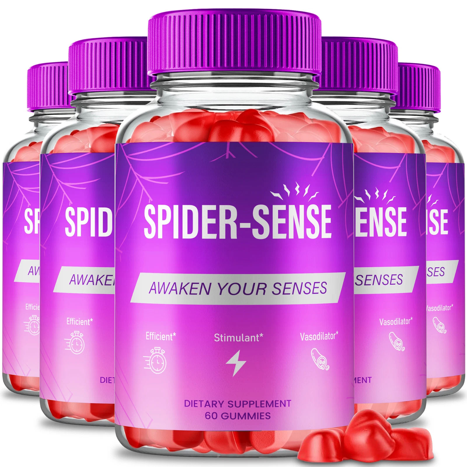 (5 Pack) Spider Sense Men Gummies, SpiderSense Advanced Male Performance Gummies