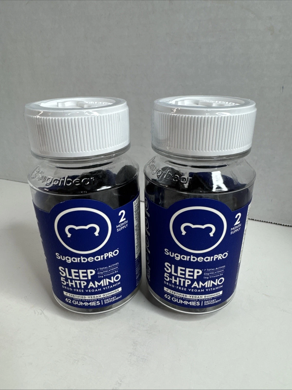 Lot of 2 - SugarbearPRO SLEEP 5-HTP Amino Gummies Drug-Free Exp 5/27