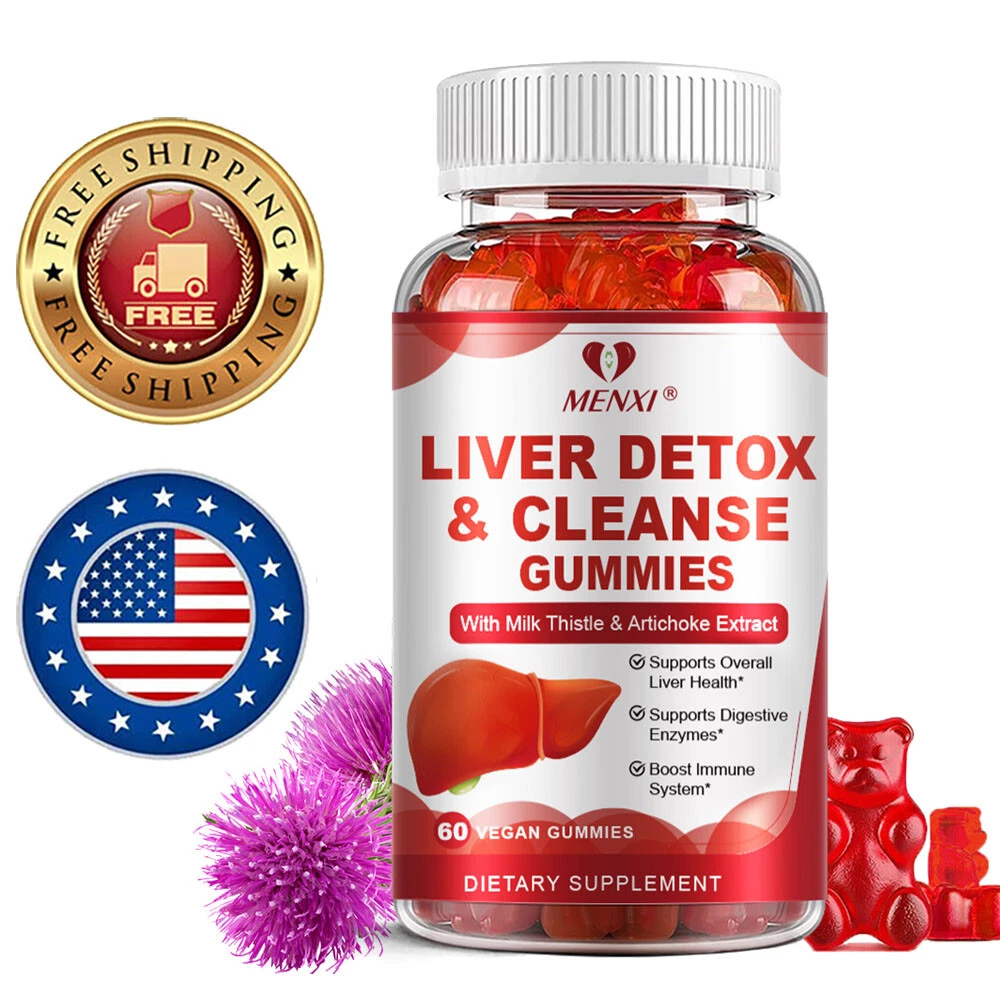 Premium Liver Cleanse Detox & Repair 60 Gummies with Milk Thistle By Menxi
