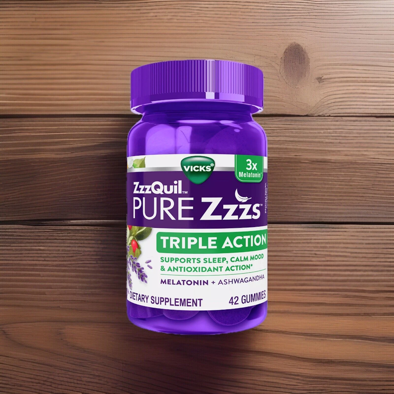 ZzzQuil Pure Zzzs Triple Action Gummy Melatonin Sleep Aid- 6mg- 42 ct