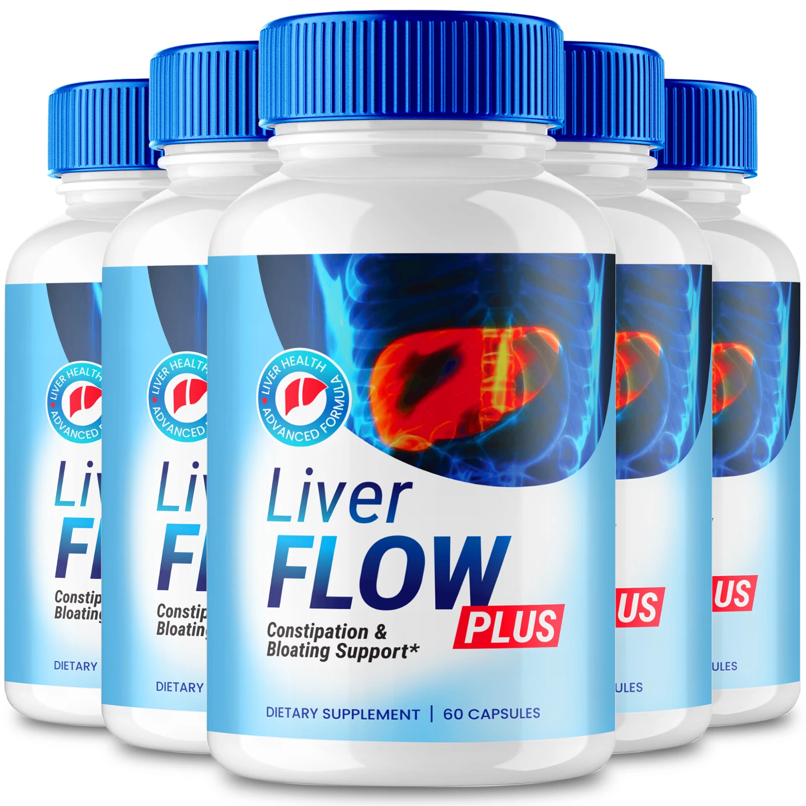 (5 Pack) Liver Flow Plus Capsules LiverFlow Pills Gut Health Formula Supplement