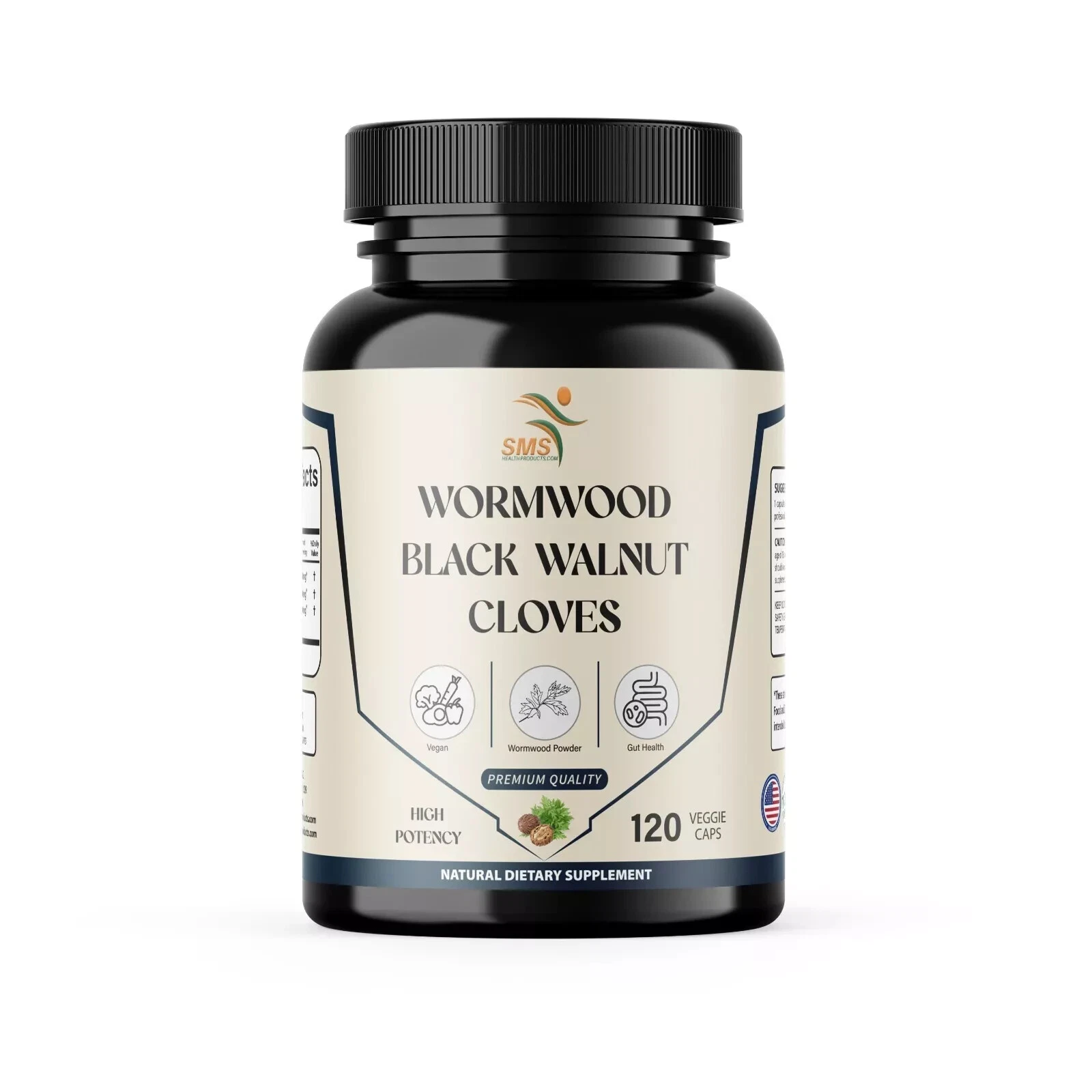 Wormwood Black Walnut Cloves Wormwood herb Extract Combination 120 Capsules