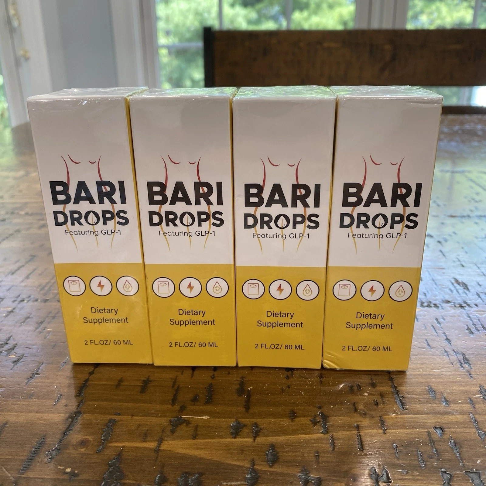 Bari Drops Liquid Supplement GLP 1 Natural Formula 8oz Total Lot Of 4 Sealed