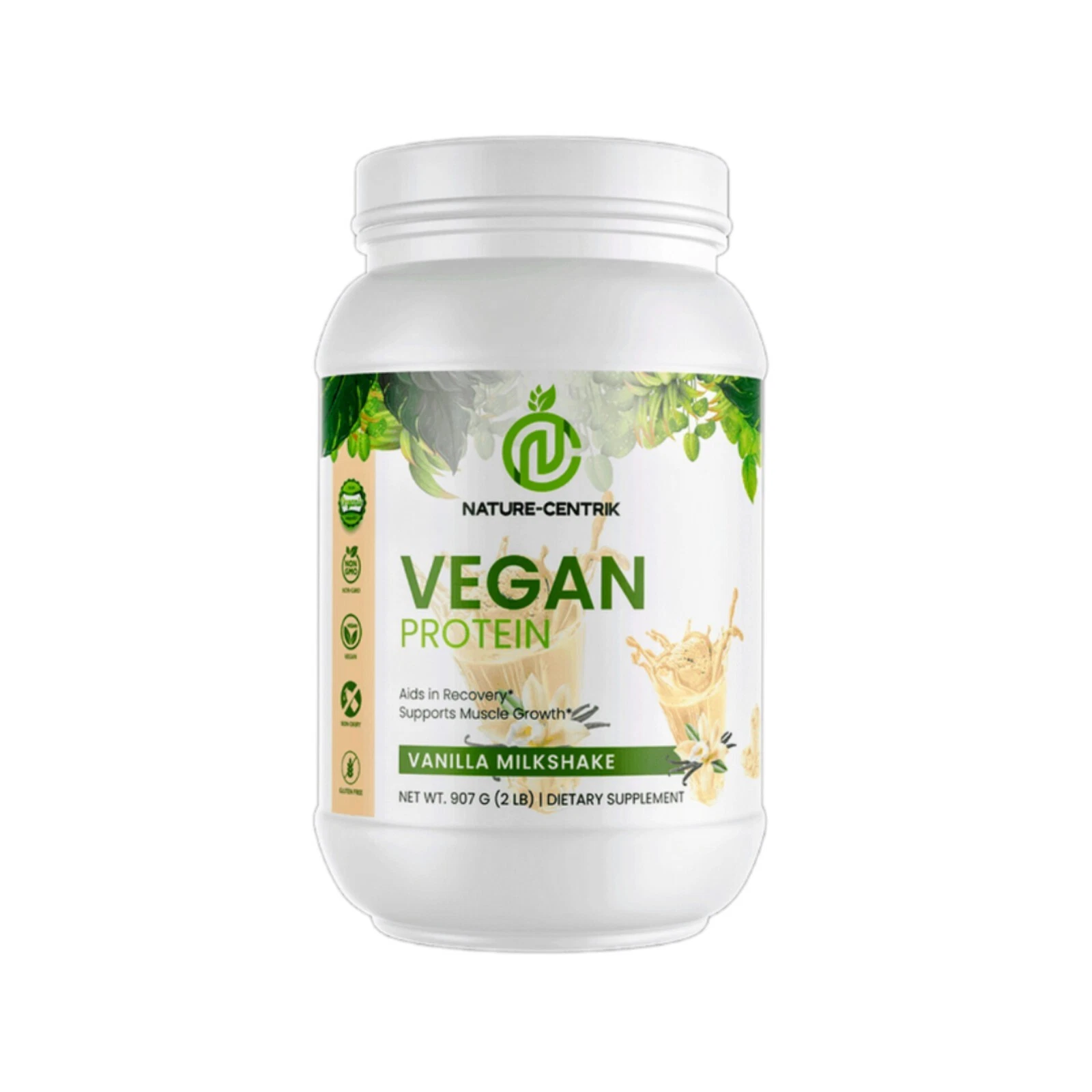 NATURE-CENTRIK 25'G Vegan Protein (Vanilla) - 100% Plant Based Protein Powder