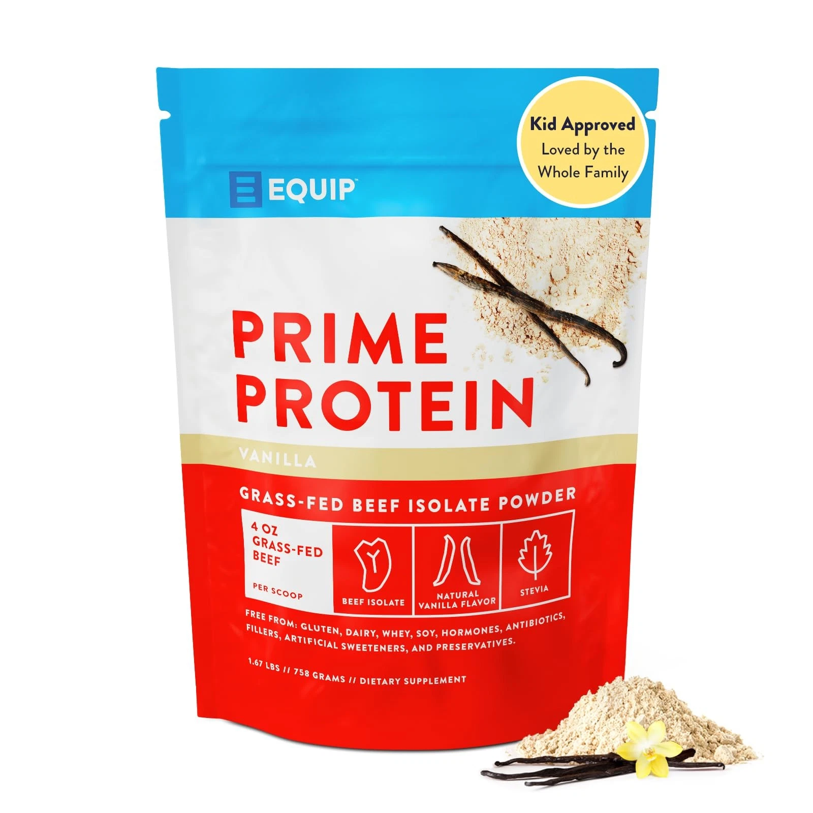 Equip Foods Prime Protein Powder | Clean Grass Fed Beef Protein Isolate | Car...