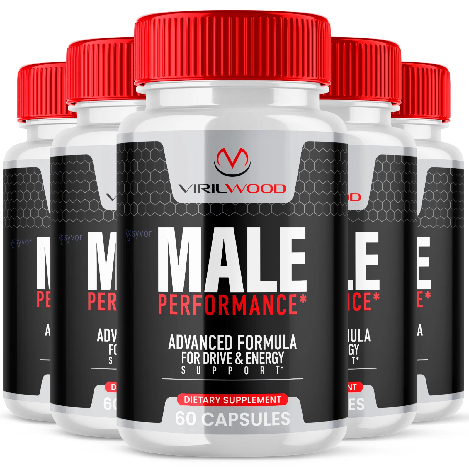 (5 Pack) Virilwood Male Pills Maximize Energy, Vitality & Stamina 300 Capsules