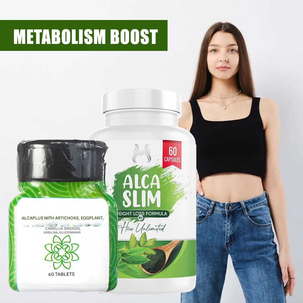 Alcaplus + Alcaslim Weight Loss Metabolism Booster Natural Ingredient Rich Combo