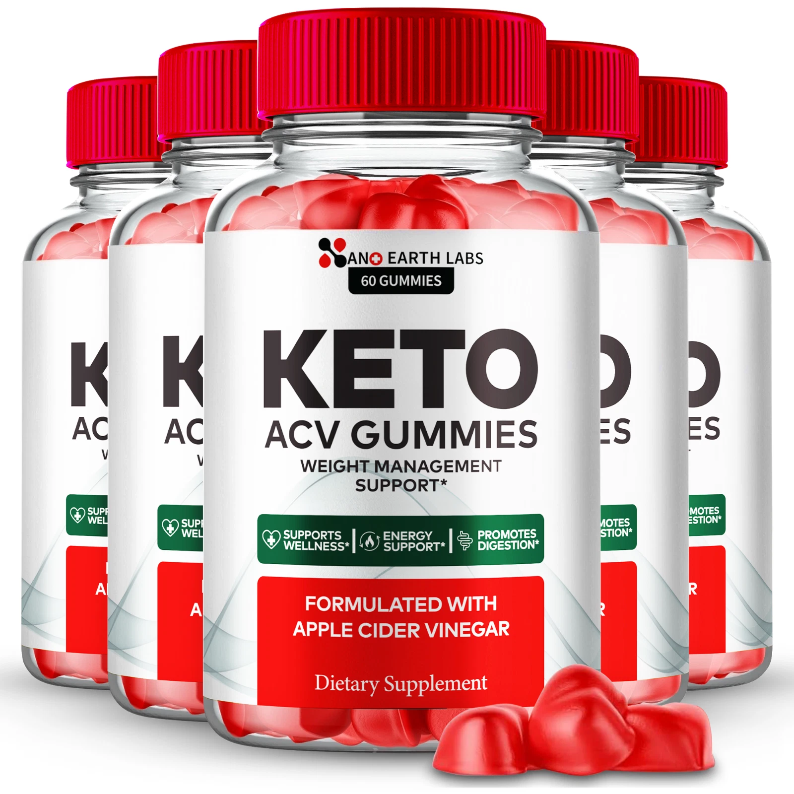 (5 Pack) Nano Earth Labs Keto ACV Gummies, NanoEarth Labs Weight Loss Supplement