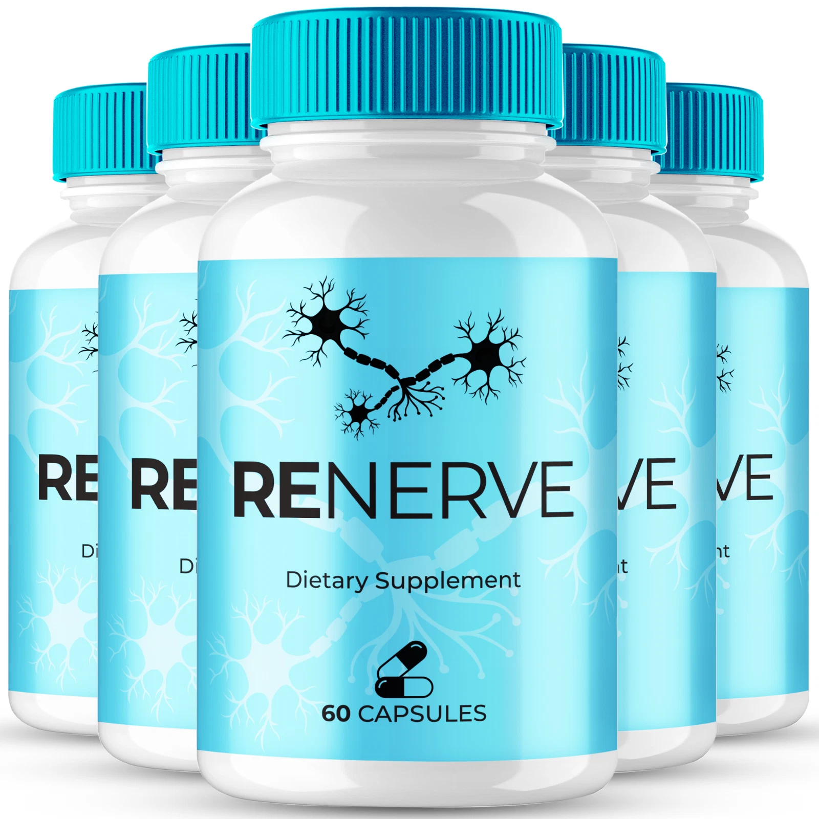 (5 Pack) Renerve Nerve Health Pills, Re Nerve Advanced Nerve Support Formula