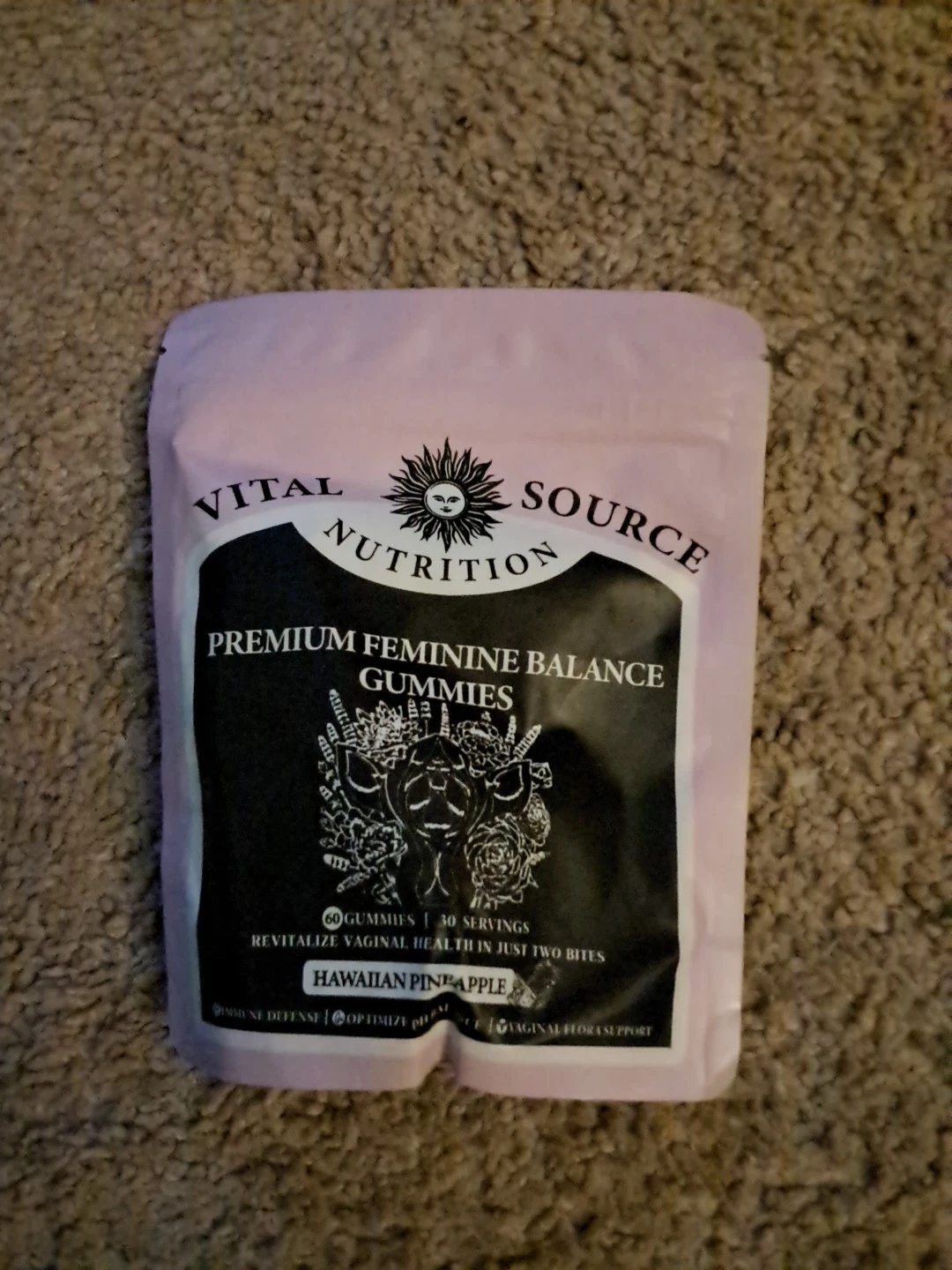 Vital Role Feminine Balance Gummies - Hawaiian Pineapple 60 Gummies 1-3 PCS