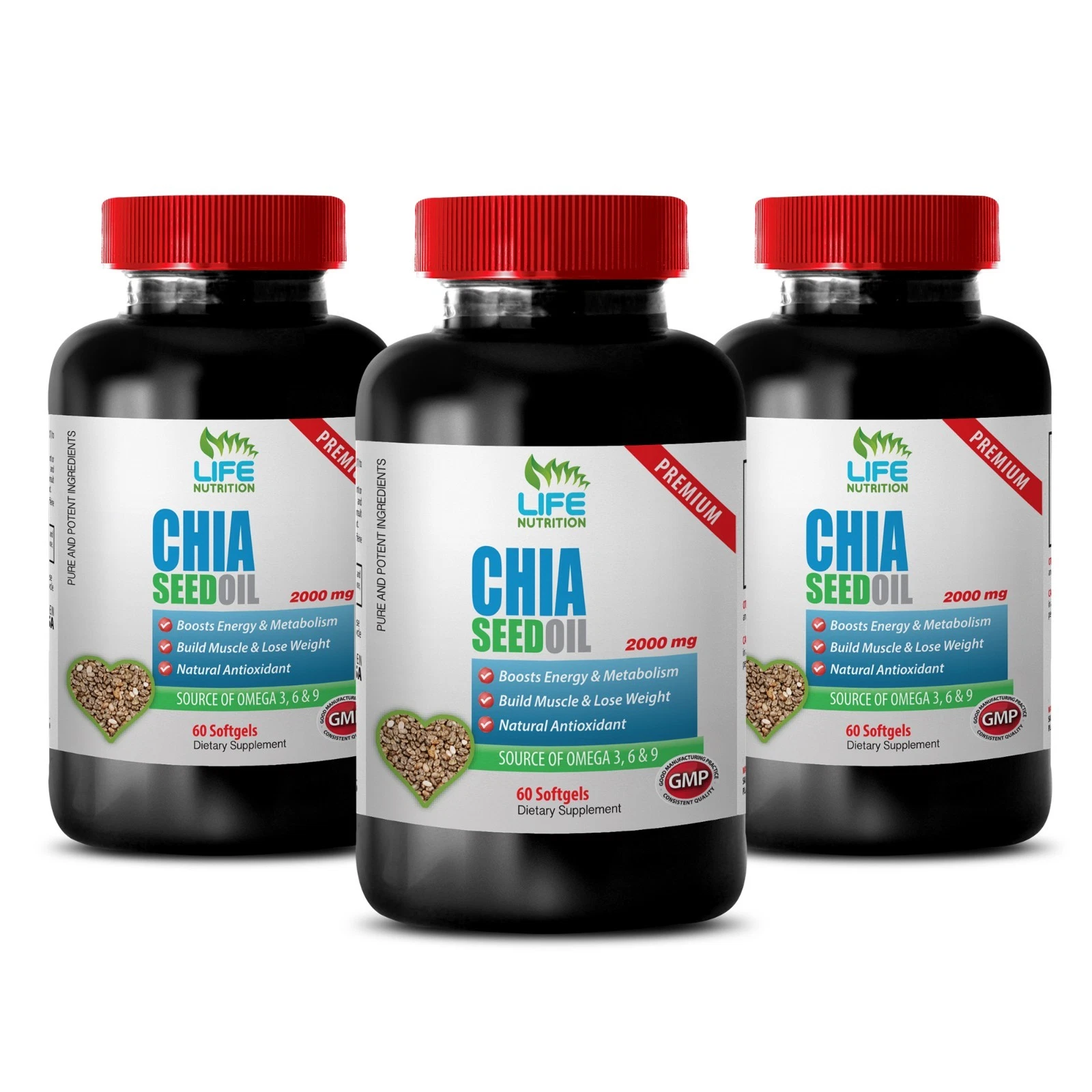 chia seeds - CHIA SEED OIL 2000mg - strengthen immune system 3 Bottles