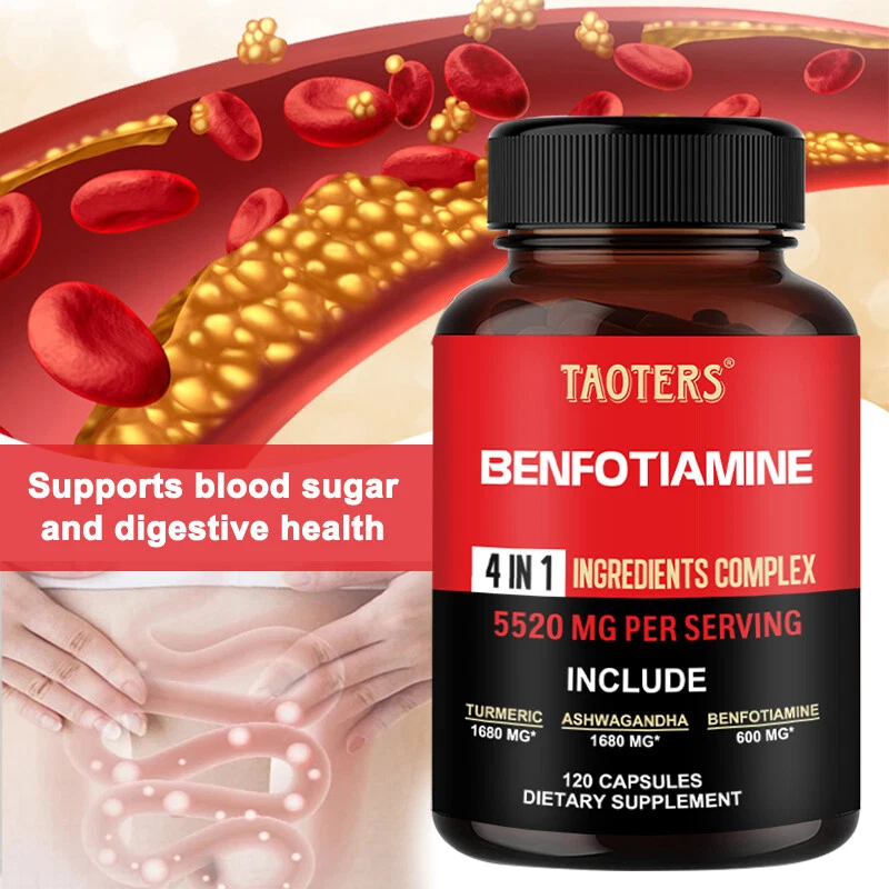BENFOTIAMINE 600mg 120 Veggie Caps VITAMIN B1 Premium Quality Vegan
