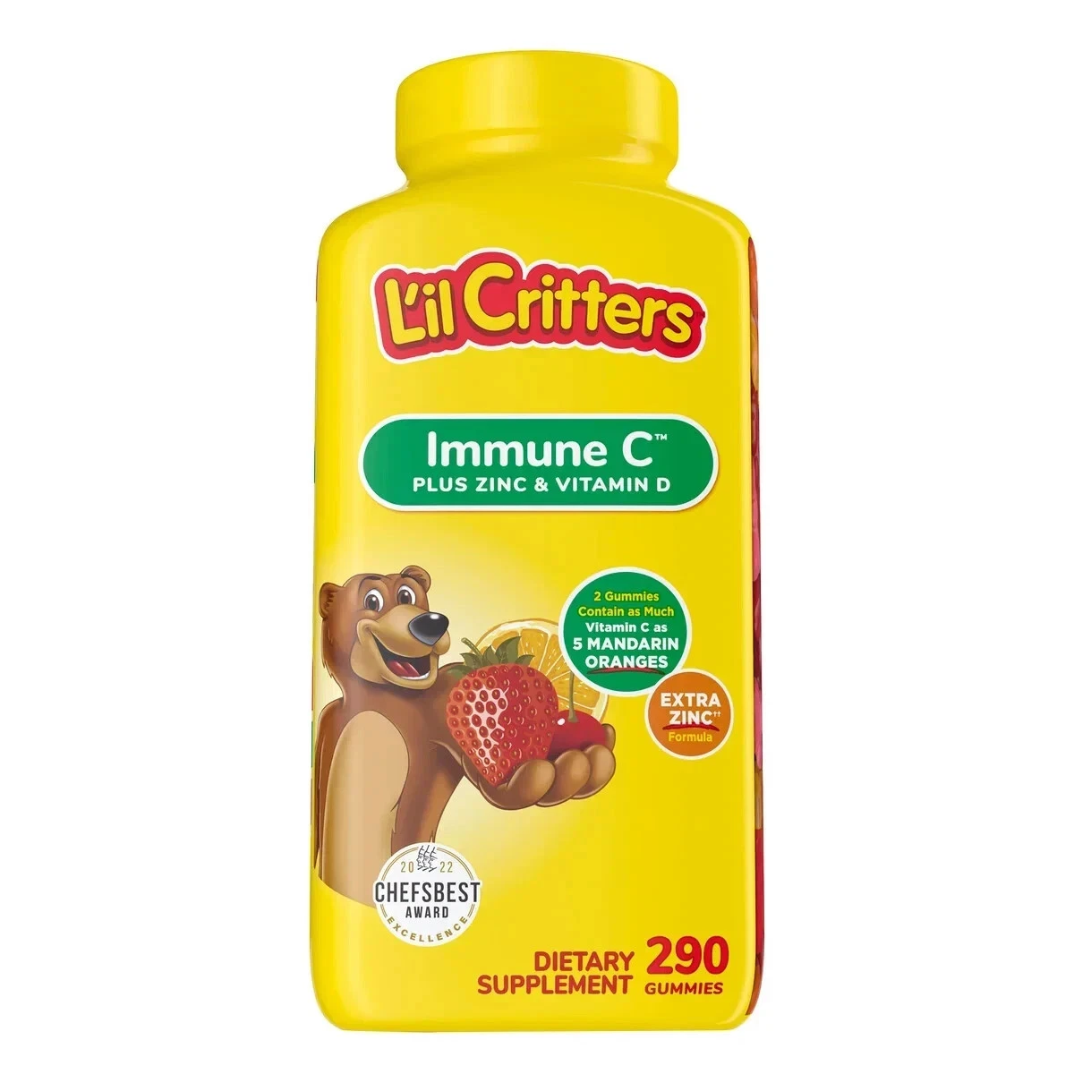 290ct Lil Critters Immune C Plus Zinc & Vitamin D Gummies Expires 09/2026