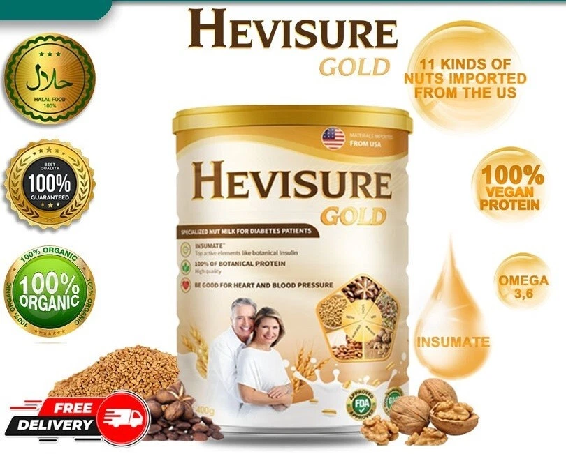 Hevisure Gold Diabetic Milk 1 x 400g Plant Based Vege friendly (100% Authentic)